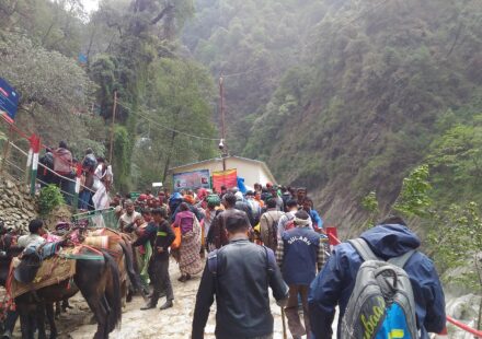 Pilgrims on the Kedarnath trek route