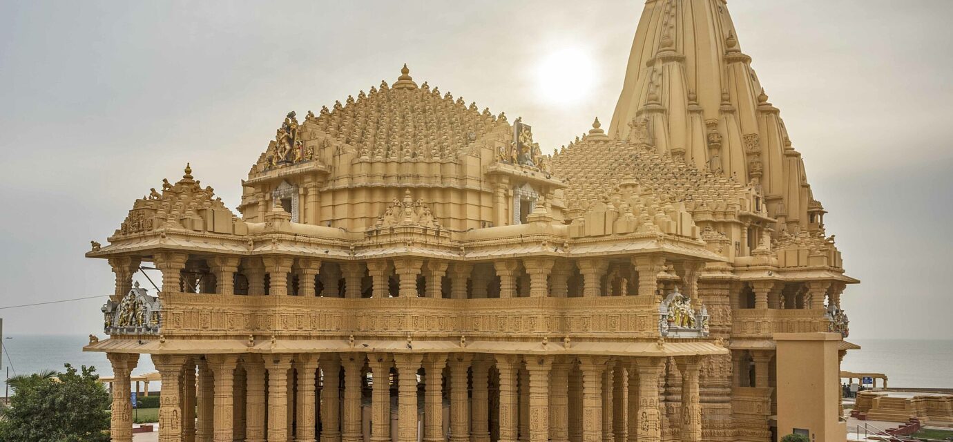 Aerial view of Somnath, the first of the twelve Jyotirlingas
