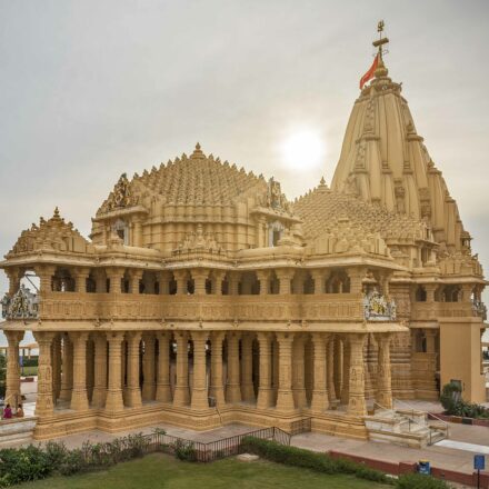 Aerial view of Somnath, the first of the twelve Jyotirlingas