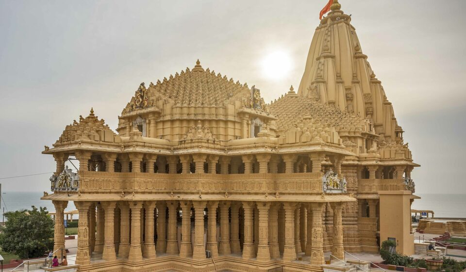 Aerial view of Somnath, the first of the twelve Jyotirlingas